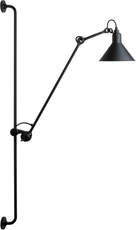Luminaire - Appliques - Applique avec prise N°214 métal noir / Lampe Gras - DCW éditions - Noir / Bras noir - Acier