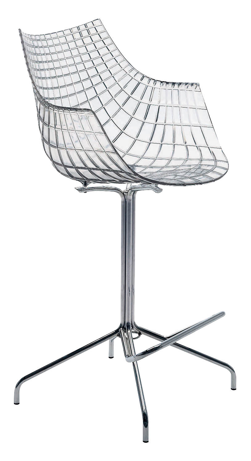 Chaise de bar Meridiana / Pivotante - H 65 cm - Driade transparent en matière plastique
