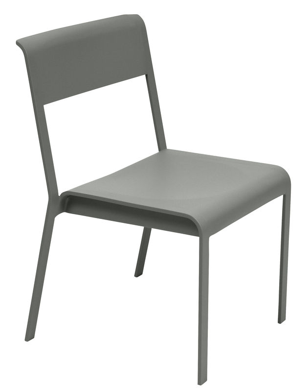 Mobilier - Chaises, fauteuils de salle à manger - Chaise empilable Bellevie métal vert gris - Fermob - Romarin - Aluminium laqué