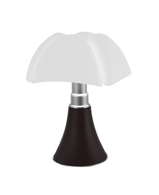 Illuminazione - Lampade da tavolo - Lampada senza fili Minipipistrello LED - / H 35 cm - Ricaricabile USB di Martinelli Luce - Marrone scuro / Paralume bianco - Acciaio galvanizzato, Alluminio laccato, Metacrilato opalino