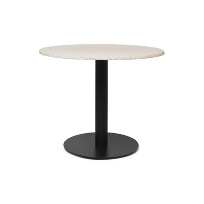 Möbel - Tische - Mineral Runder Tisch / Ø 90 x H 72 cm - Marmor - Ferm Living - Ø 90 cm / Weiß & schwarz - Marmor, Stahl
