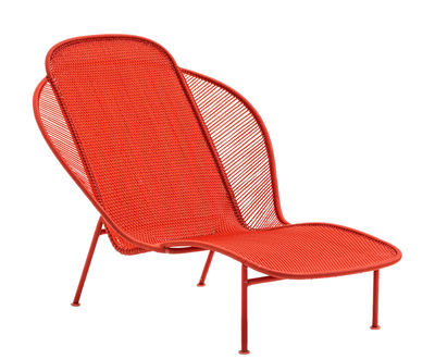 Outdoor - Sun Loungers & Hammocks - Imba Sun lounger by Moroso - Rouge - Braided polyethylene, Lacquered steel