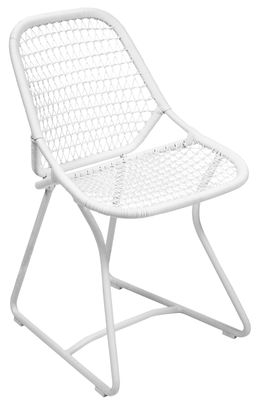 Furniture - Chairs - Sixties Chair - Flexible seat by Fermob - Cotton white / White - Aluminium, Polymer resin