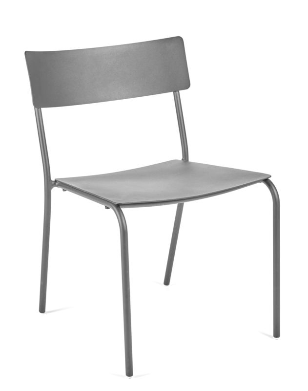 Furniture - Chairs - August Stacking chair metal grey / Aluminium - Serax - Grey - Thermolacquered aluminium