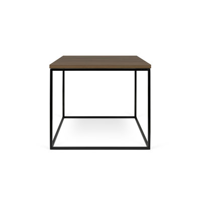 Arredamento - Tavolini  - Tavolino Wood - / 50 x 50 cm x H 45 cm - Legno di POP UP HOME - Noce / Gamba nera - metallo laccato, Truciolato impiallacciato in noce