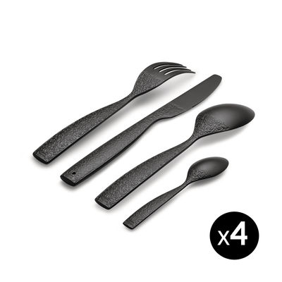 Tableware - Cutlery - Dressed en plein air Cutlery set - / 16 pieces (4 people) by Alessi - Black - Melamine