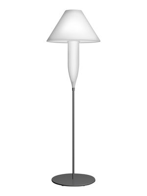 Lighting - Floor lamps - Bonheur Floor lamp by Serralunga - White / grey leg - Painted metal, Polythene