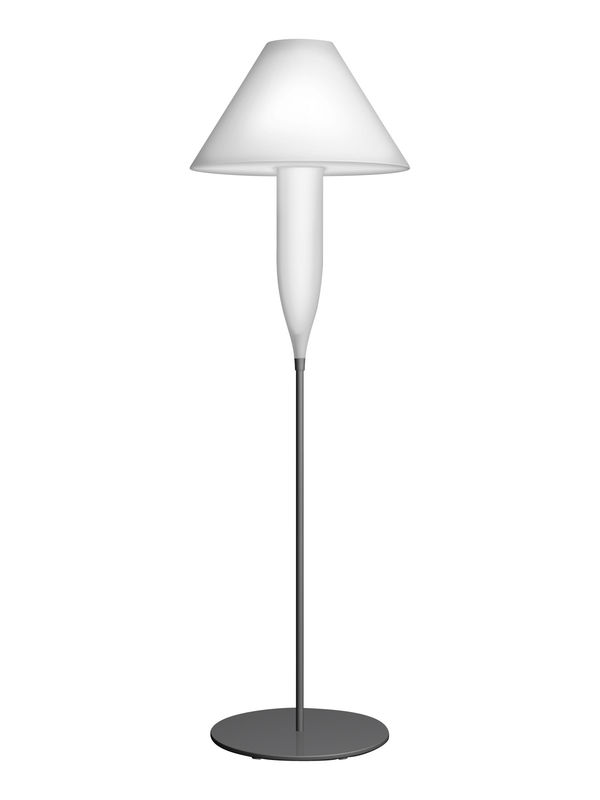 Lighting - Floor lamps - Bonheur Outdoor floor lamp metal plastic material white - Serralunga - White / grey leg - Painted metal, Polythene