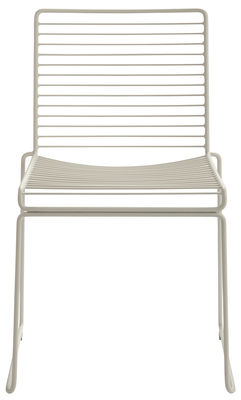 Furniture - Chairs - Hee Stacking chair - Metal by Hay - Beige - Lacquered steel