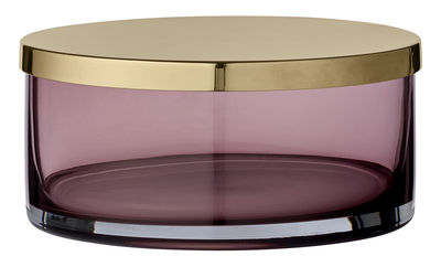 Tableware - Storage jars and boxes - Tota Large Box - Ø 15,5 x H 7 cm by AYTM - Pink / Brass - Brass, Glass