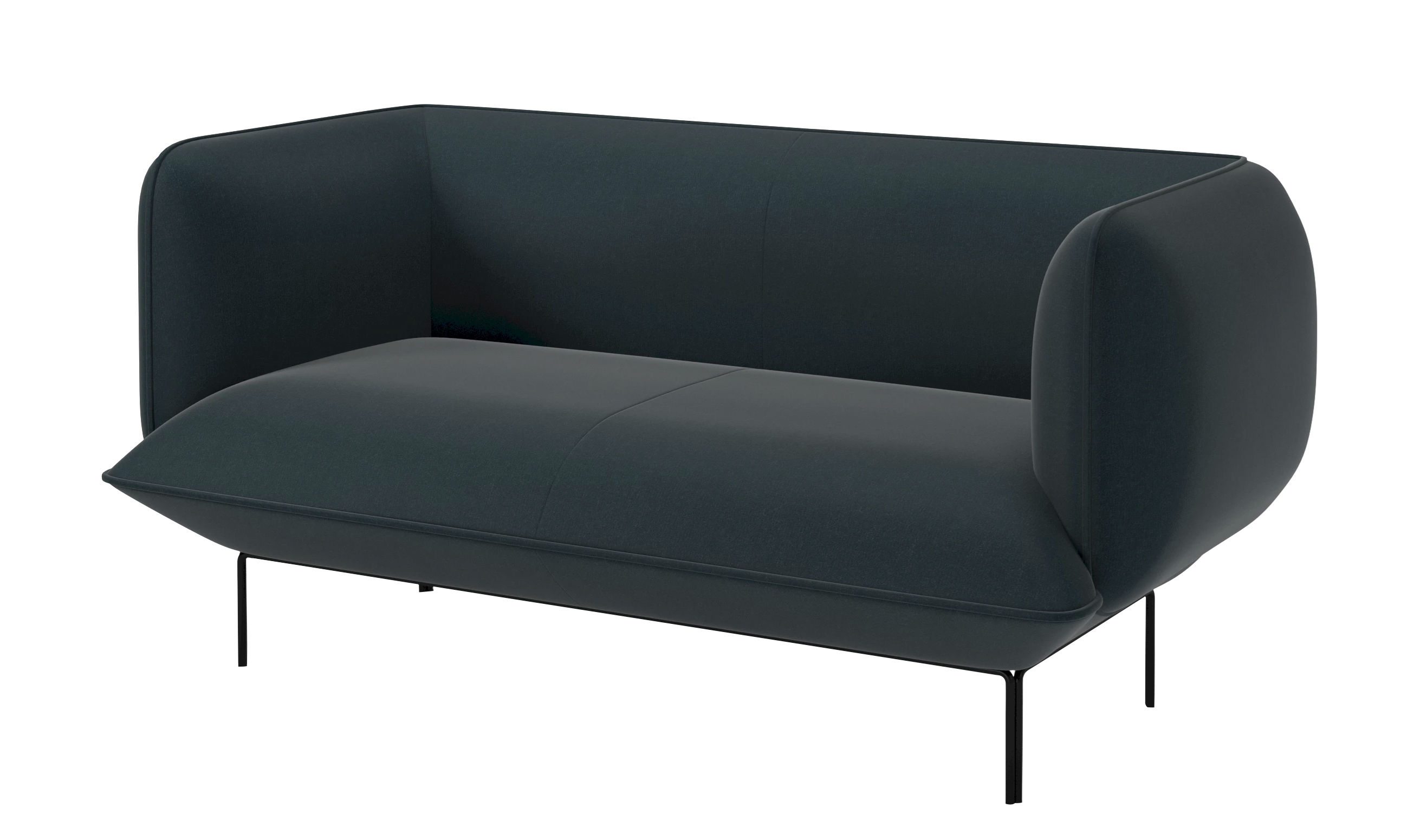 Canapé droit Cloud / L 162 cm - Velours Velours / Bleu pétrole ... Canapé droit Cloud / L 162 cm - Velours Velours / Bleu pétrole ...