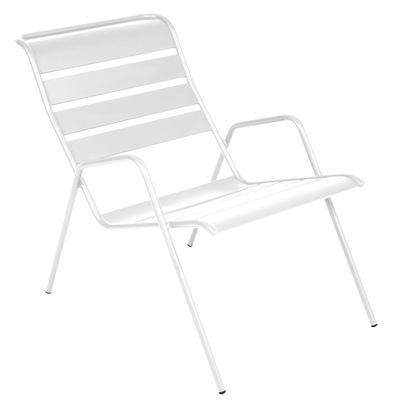 Möbel - Lounge Sessel - Monceau Lounge Sessel / stapelbar - Fermob - Baumwollweiß - bemalter Stahl