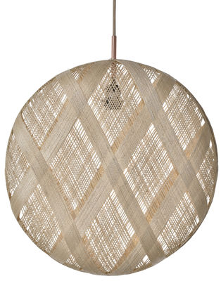 Lighting - Pendant Lighting - Chanpen Diamond Pendant - Ø 52 cm by Forestier - Natural / Diamond patterns - Woven acaba