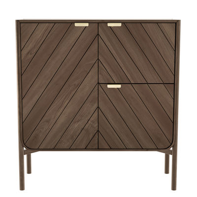 Furniture - Dressers & Storage Units - Marius Dresser - / L 120 x H 130 cm by Hartô - Walnut - Brass, Solid walnut, Walnut plated MDF