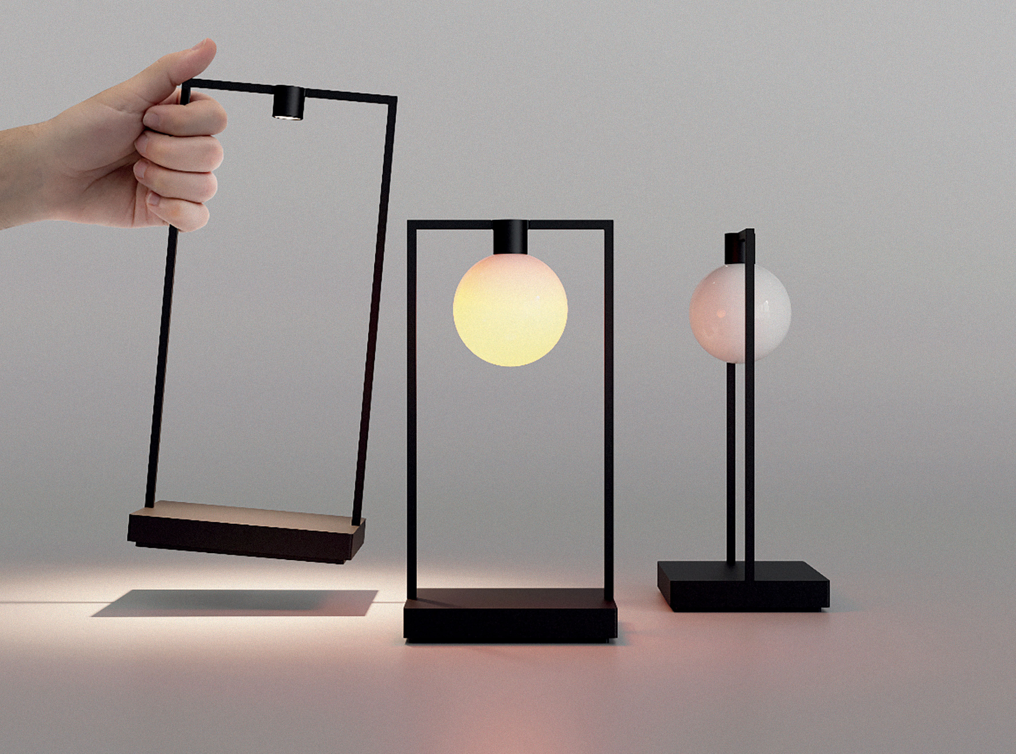 Lampe ohne Kabel Curiosity Large von Artemide Schwarz Made In Design