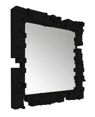Arredamento - Specchi - Specchio murale Pixel di Slide - Nero - polietilene riciclabile