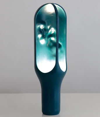 Lighting - Table Lamps - The Cave Table lamp - H 50 cm by Moustache - Turquoise blue - Glazed ceramic