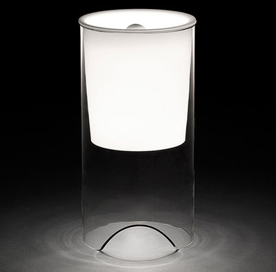 Leuchten - Tischleuchten - Aoy Tischleuchte / Neuauflage des Originals von 1975 - Flos - Transparent / weiß - geblasenes Glas