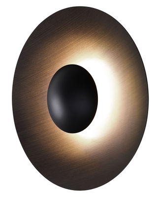 Lighting - Wall Lights - Ginger Large Wall light - Ø 60 cm - Wood by Marset - Wenge - Lacquered metal, Wenge plywood