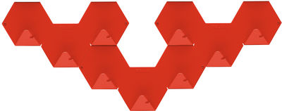 Arredamento - Appendiabiti  - Appendiabiti Simplex - confezione da 3 di Tolix - Rosso - Acciaio riciclato laccato