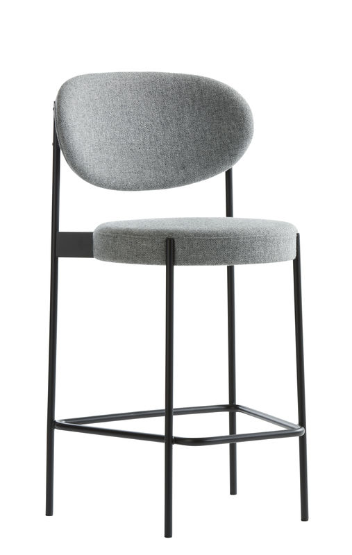 Furniture - Bar Stools - Series 430 Bar stool textile grey / Rembourré - Tissu - H 65 cm - Verpan - Tissu / Gris clair - Fabric, Foam, Stainless steel