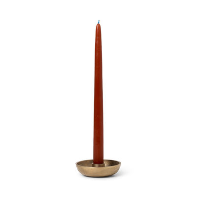 Decoration - Candles & Candle Holders - Bowl Single Candle stick - / Ø 10 cm - Brass by Ferm Living - Brass - Solid brass