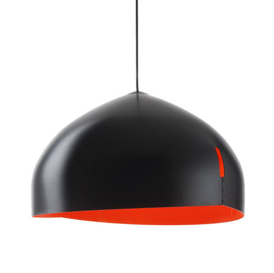 Illuminazione - Lampadari - Sospensione Oru - / Ø 56 cm di Fabbian - Nero / Interno rosso - alluminio verniciato