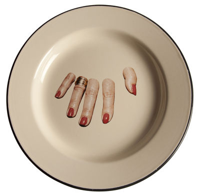 Tisch und Küche - Teller - Toiletpaper - Doigts coupés Teller - Seletti - Abgeschnittene Finger - emailliertes Metall