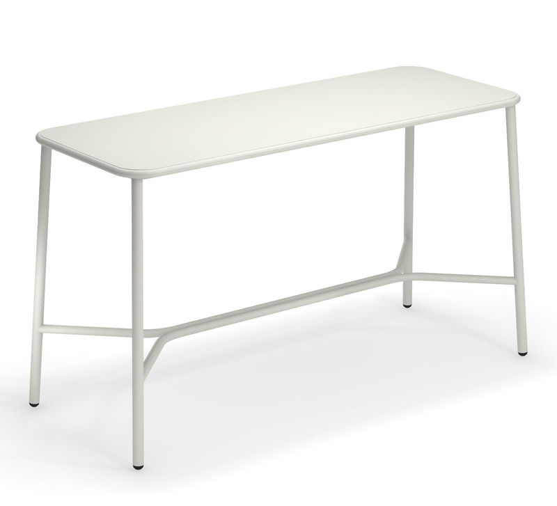 Furniture - High Tables - Yard High table metal white / Metal - 180 x 70 cm x H 105 cm - Emu - White - Varnished aluminium