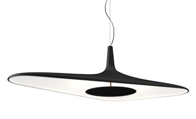 Luminaire - Suspensions - Suspension Soleil Noir LED / 120 x 62,5 cm - Luceplan - Noir - Mousse polyuréthane moulée