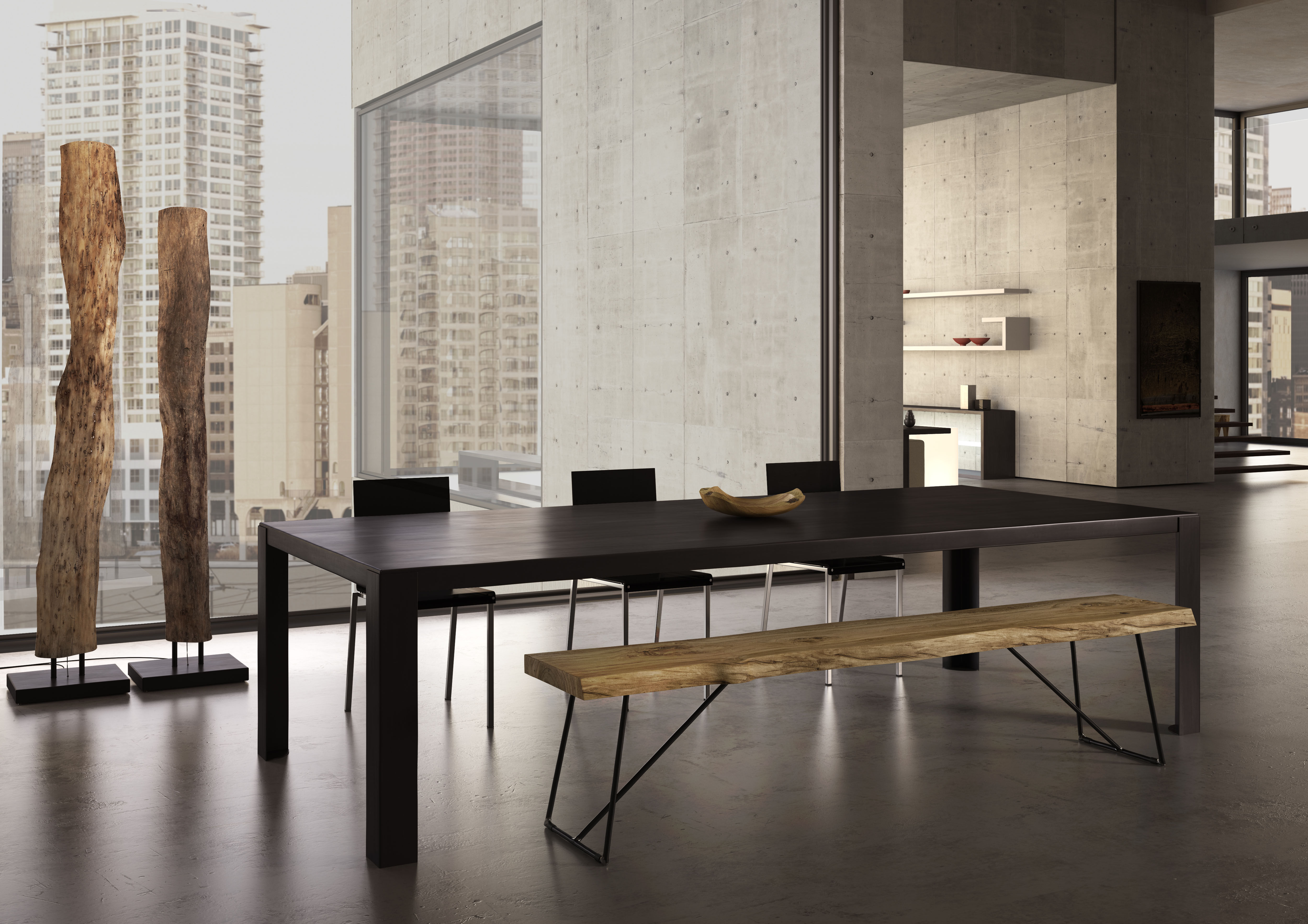 Table Big Irony by Zeus - 200 x 90 cm - L 200 x l 90 x h 72 | Made In Design UK