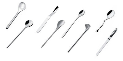 Tableware - Cutlery - Il caffè/tè Coffee spoon - Set of 8 by Alessi - Polished steel - Polished stainless steel