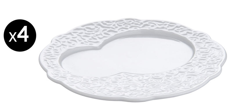 Tableware - Plates - Dressed Plate ceramic white Set of 4 - Alessi - White - China