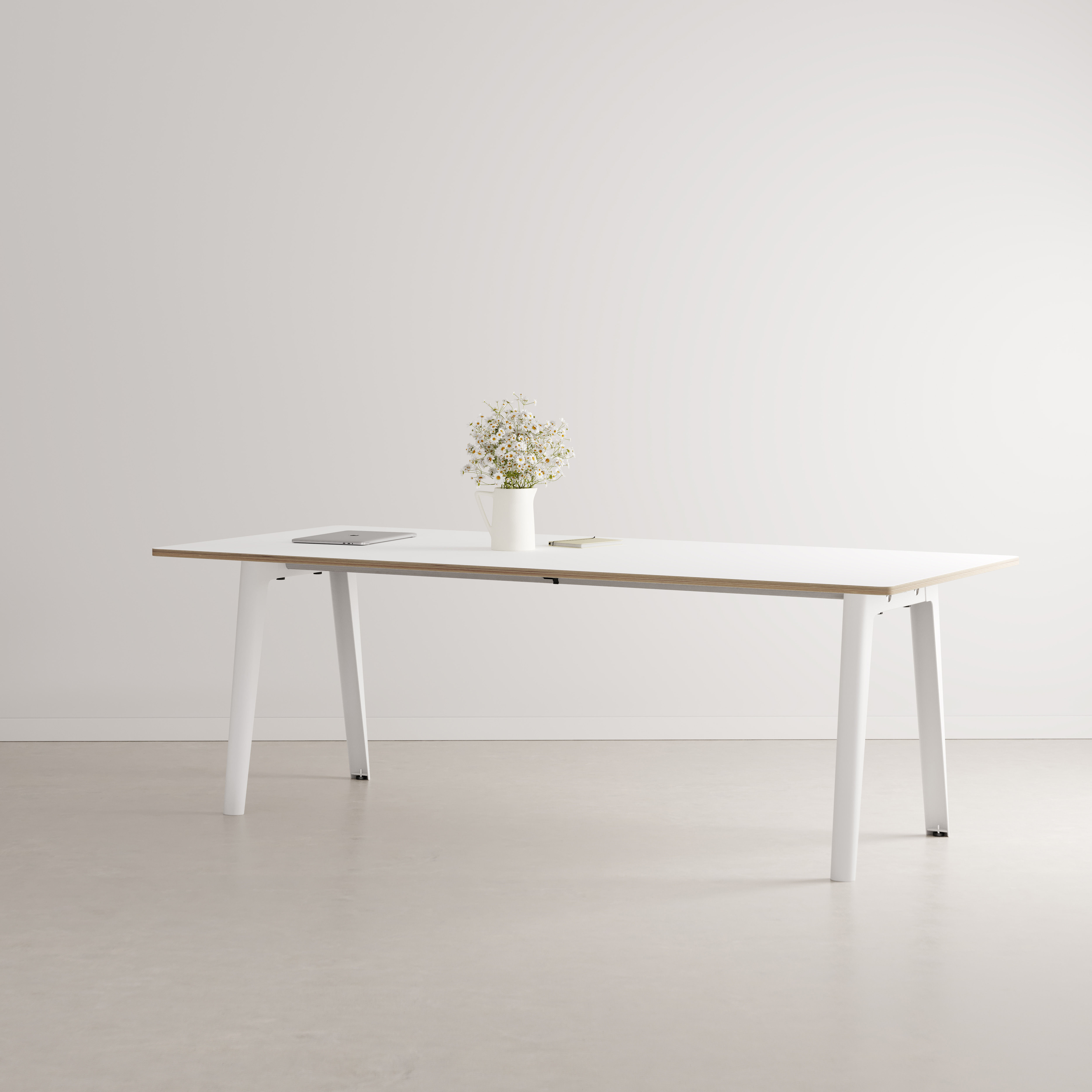 New Modern Rectangular table plastic material white 220 x 95 cm Laminate 10 to 12 people TIPTOE