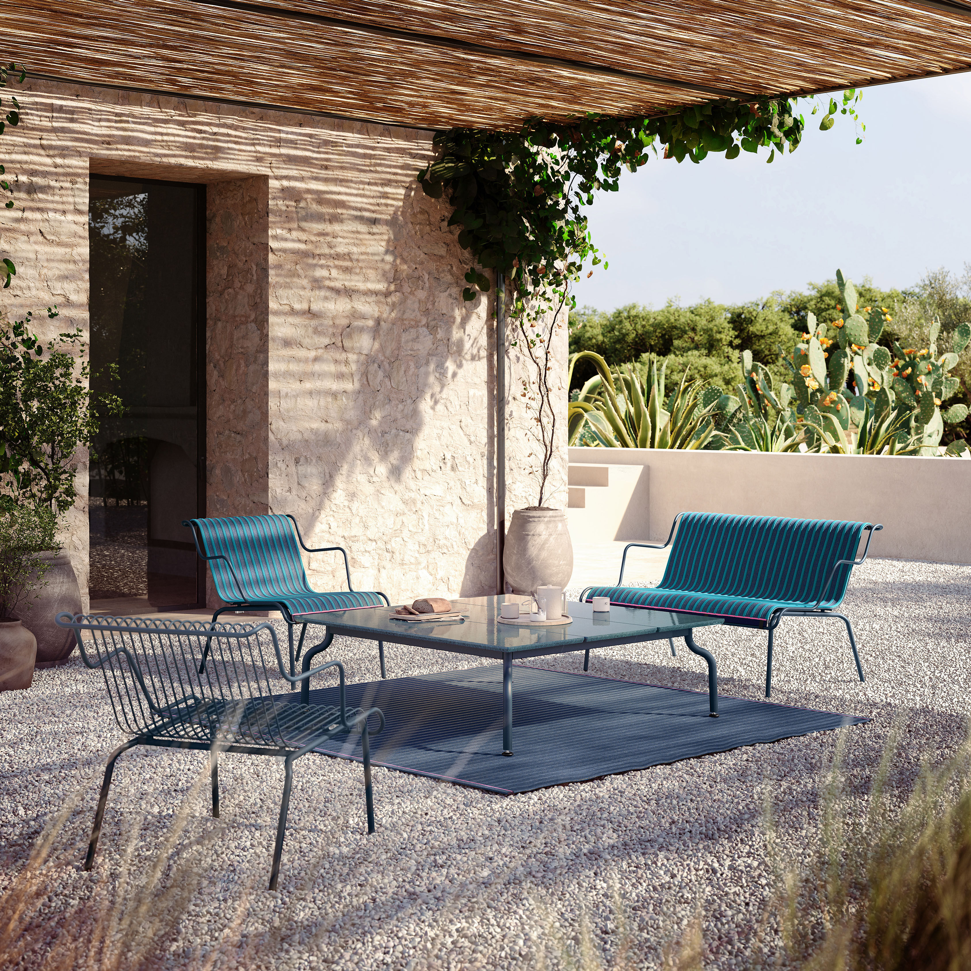 South Stackable Lounge chair with armrests metal red Konstantin Grcic 2023 Magis