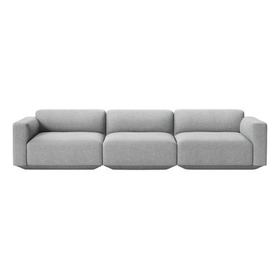 Canapé droit 4 places Gris Tissu Luxe Design Confort