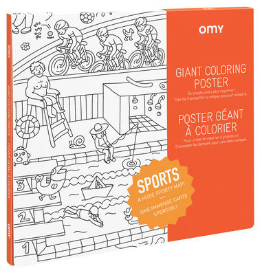 Decoration - Children's Home Accessories - Sport Colouring poster - / 100 x 70 cm by OMY Design & Play - Sport - Recycle paper