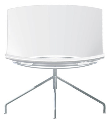 Möbel - Lounge Sessel - Oh! Drehsessel 4 Füße - Enea - Weiß - lackierter Stahl, Polypropylen
