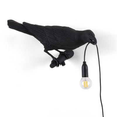 Illuminazione - Lampade da parete - Applique con presa Bird Looking Right - / Outdoor di Seletti - Lampada / nero - Resina