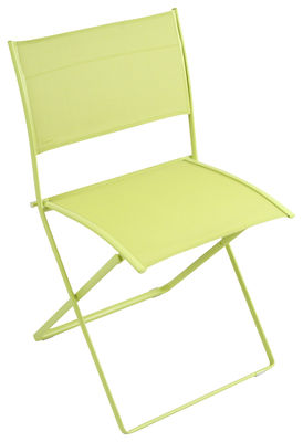 Mobilier - Chaises, fauteuils de salle à manger - Chaise pliante Plein Air / Toile - Fermob - Verveine - Acier galvanisé, Toile