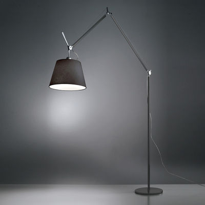 Luminaire - Lampadaires - Lampadaire Tolomeo Mega / Ø 32 cm - H 148 à 327 cm - Artemide - Noir - Aluminium peint, Tissu