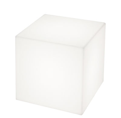 Möbel - Couchtische - Cubo LED RGB beleuchteter Couchtisch kabellos - 43 x 43 x 43 cm - für den Außeneinsatz - Slide - Weiß / für den Außeneinsatz - 43 x 43 x 43 cm - recycelbares Polyethen