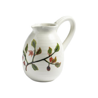 Table et cuisine - Carafes et décanteurs - Pichet Autumn / 1,5 L - Porcelaine - & klevering - Blanc / Motif vert - Porcelaine