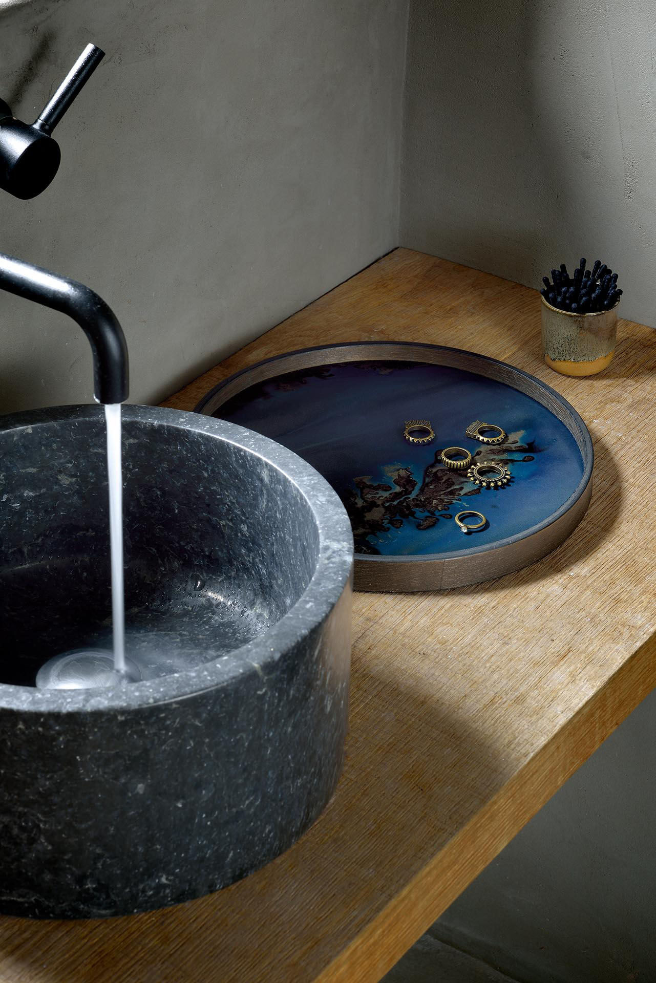 Ethnicraft Graphite Organic Tray - Blue | Made In Design UK