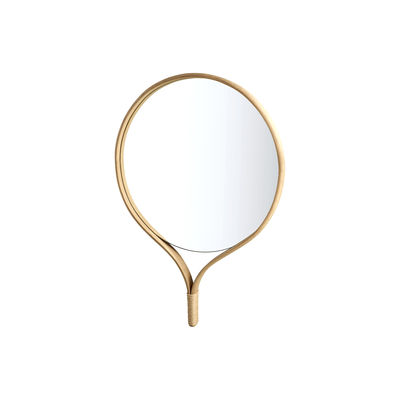Decoration - Mirrors - Racquet Round Wall mirror - / Oak - L 70 x H 101 cm by Bolia - Oak - Glass, Solid oak curved