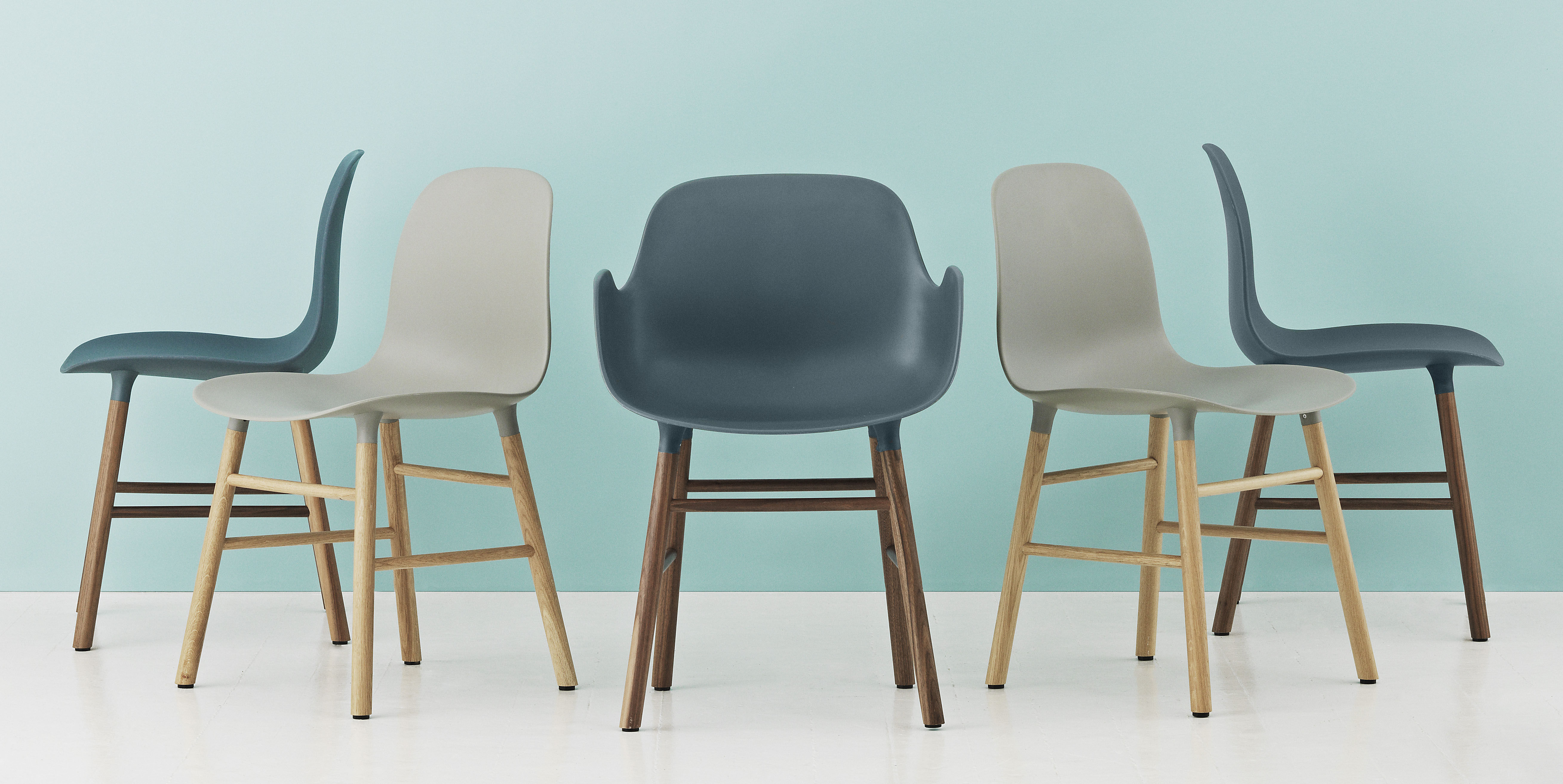 Normann Copenhagen Form Chair Grey/Natural wood Made In Design UK