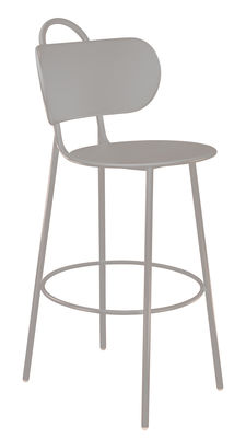 Chaise de bar Swim / Intérieur & extérieur - H 74 cm - Bibelo blanc en métal