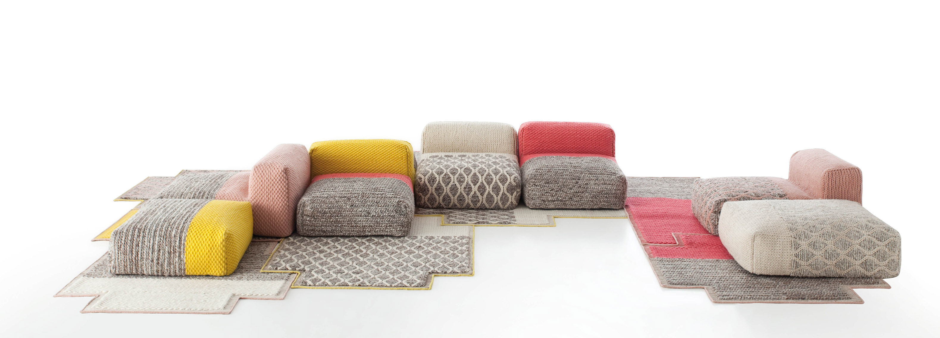 Pouf Mangas Space Rhombus Gan Blanc/Beige Made In Design