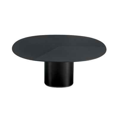 Kristalia - Table ovale Holo Pillar en Bois, Acier laqué - Couleur Noir - 140.27 x 140.27 x 140.27 c