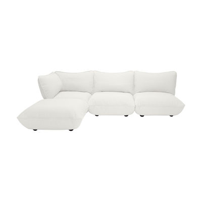 Canapé 4 places Blanc Tissu Luxe Moderne Confort